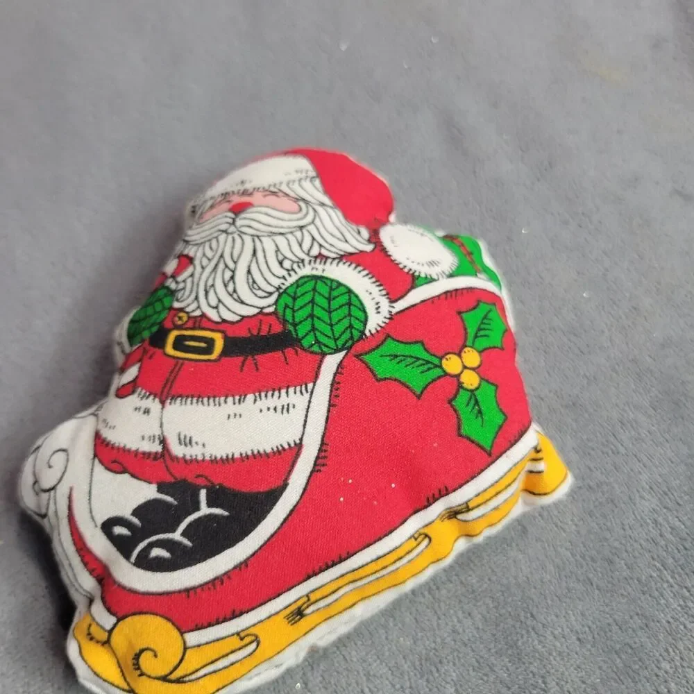 Santa‎ In Sleigh Christmas Pillow/Cushion - Festive Decor - Red/Green